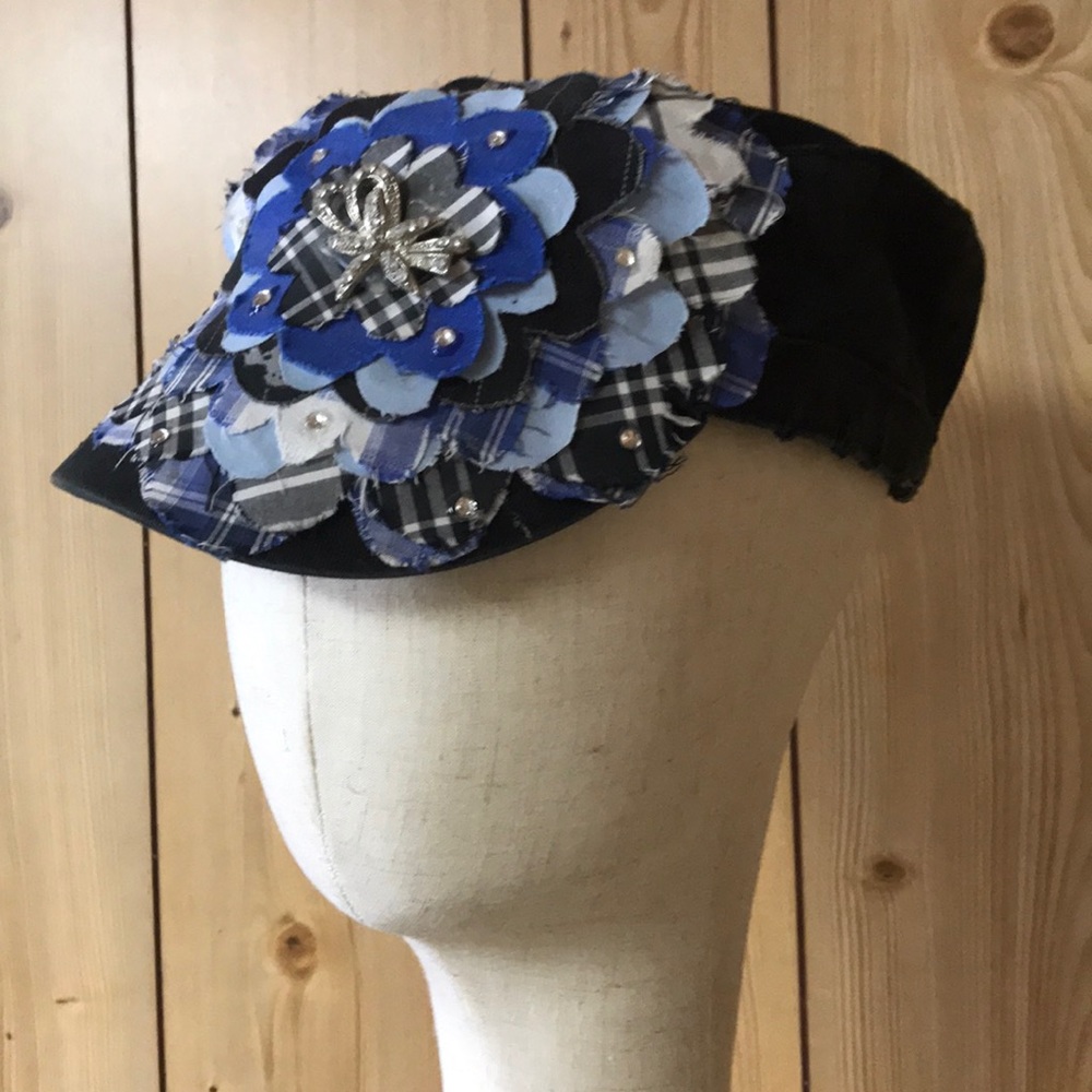 LAST CALL CUSTOM New bling floral vintage pin conductor cap BOHO Adjustable